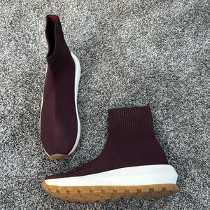 Maroon sock sneakers, worn once